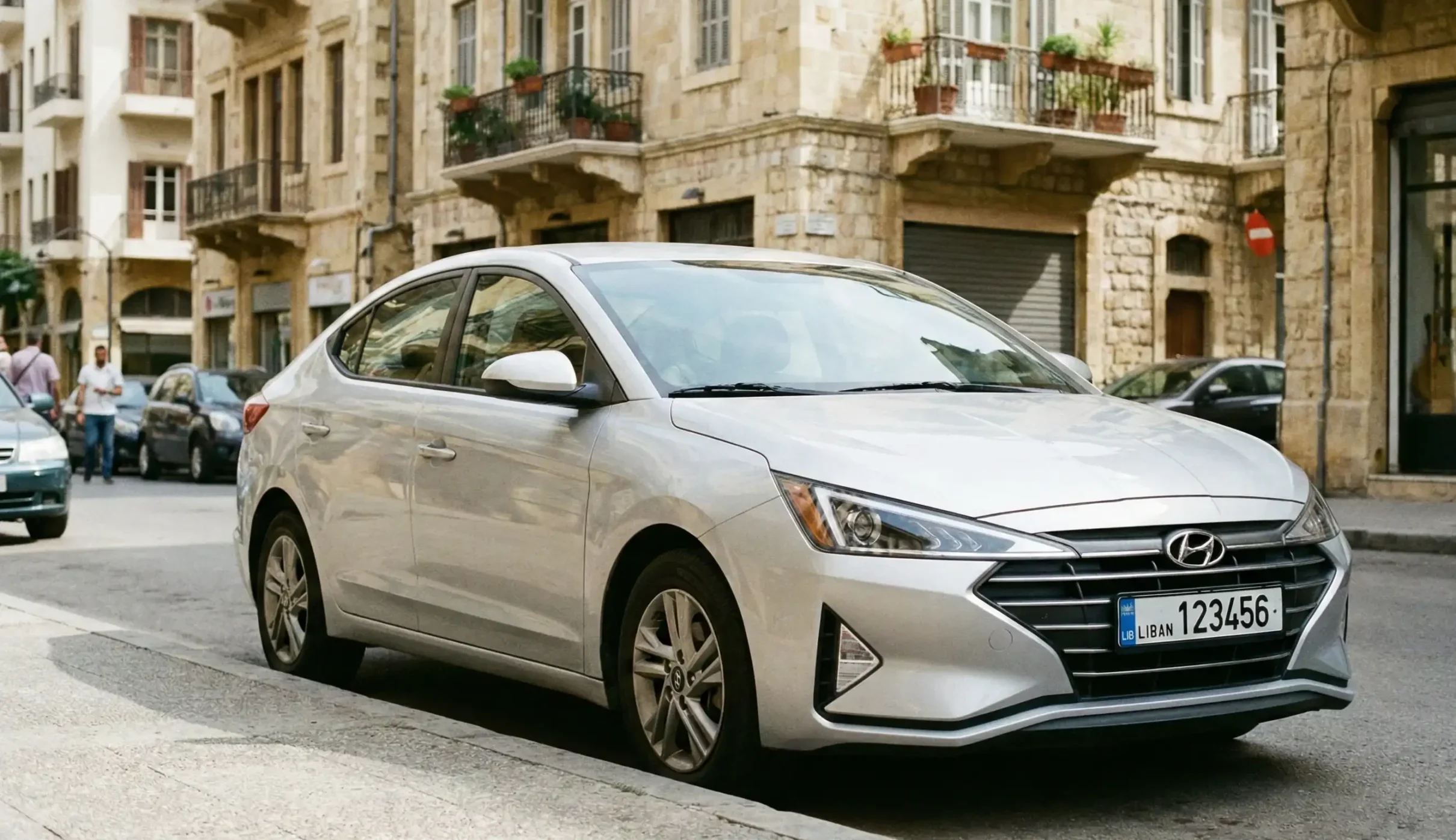 Small economy sedan in Lebanon representing lowest car insurance cost category