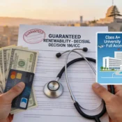 Health insurance Lebanon 2026 policy document showing Guaranteed Renewability stamp and Fresh USD premiums.