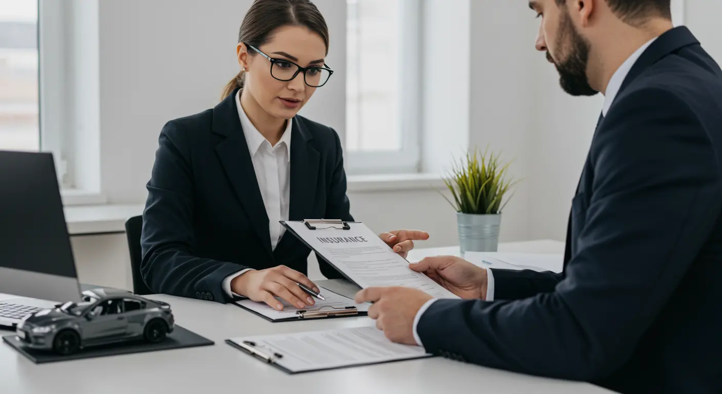Insurance advisor helping client select the best car insurance policy in Lebanon