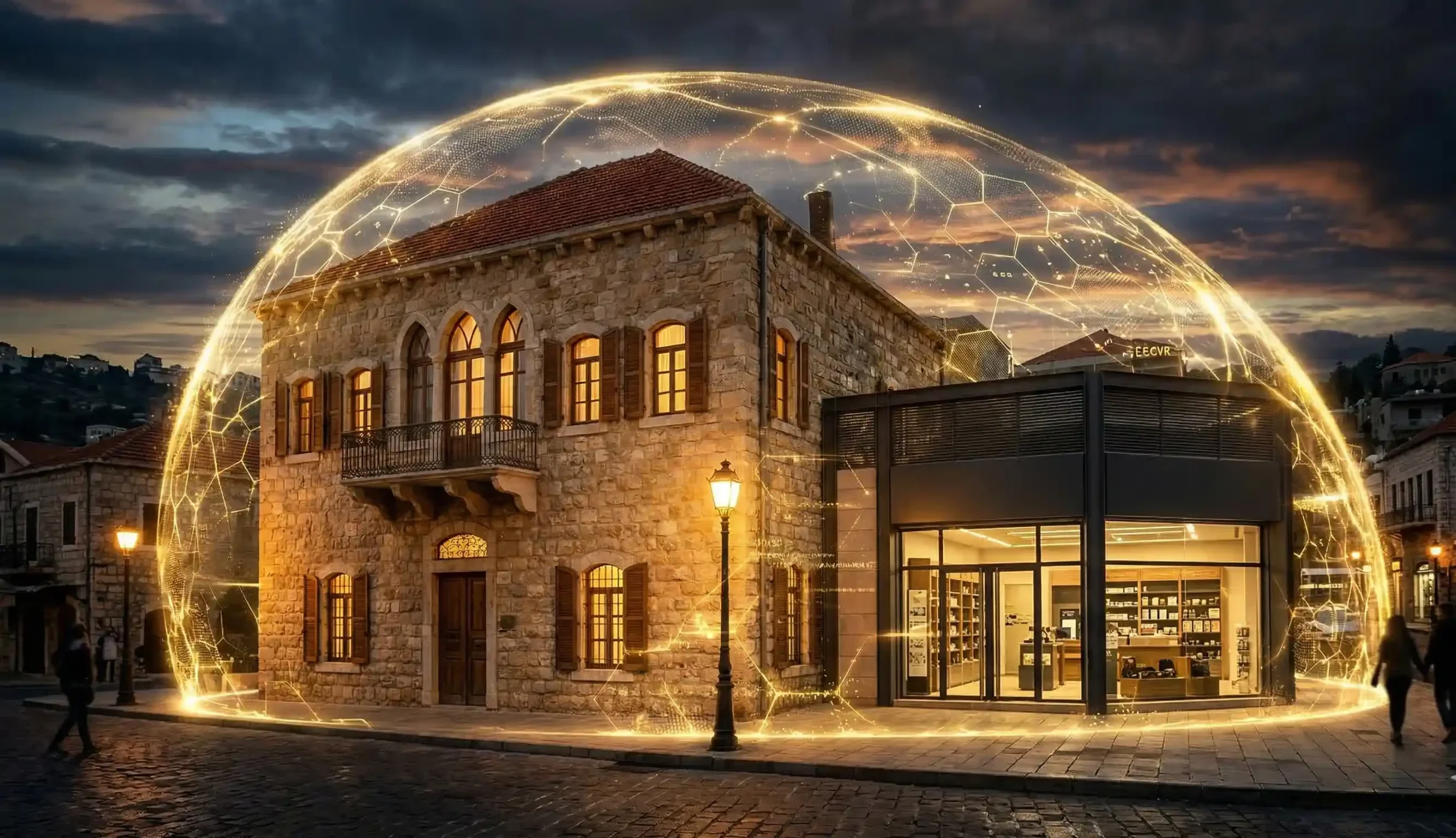 War risk insurance Lebanon protecting a traditional house and commercial store from property damaged by war.