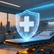 Medical shield symbolizing health insurance war injuries Lebanon coverage during the 2026 crisis.