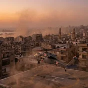 Expat evacuation insurance Lebanon: A medical evacuation helicopter preparing for a security extraction during a crisis in Beirut.
